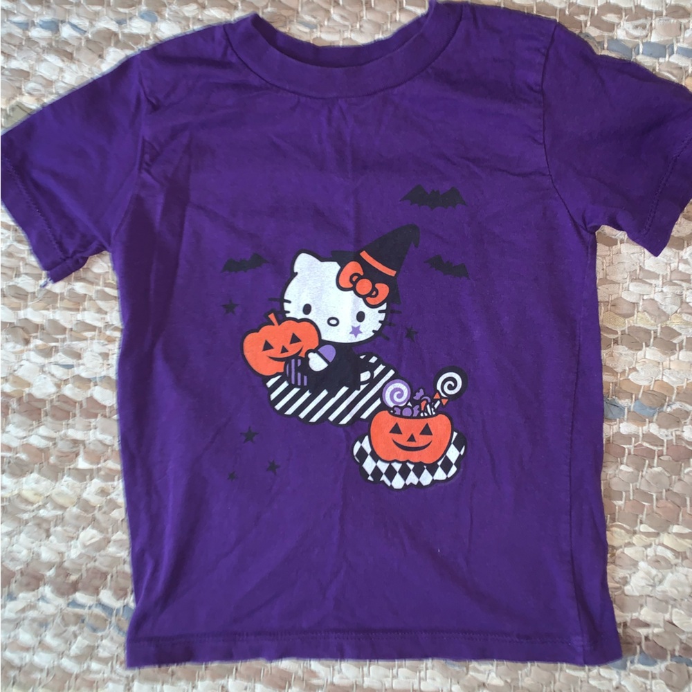 Sanrio Purple Halloween Tee with Hello Kitty